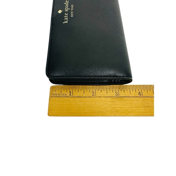 Kate Spade New York Slim Schuyler Billfold‎ Wallet Saffiano PVC Black NWT - Picture 7 of 8